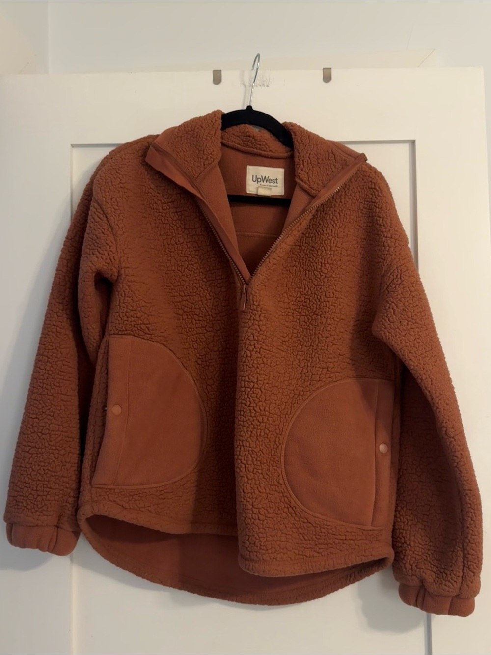 UpWest Sherpa Half-Zip Pullover in Burnt Orange